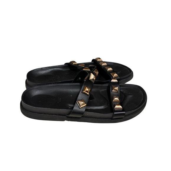 Giulia Palai Women’s Shoes Sandals Black Gold Studded Size 9.5​​​​ - Picture 6 of 9